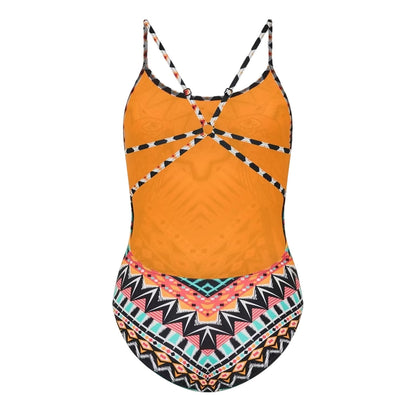 Multicoloured - Back - Zoggs Womens-Ladies Starback All-Over Print One Piece Swimsuit