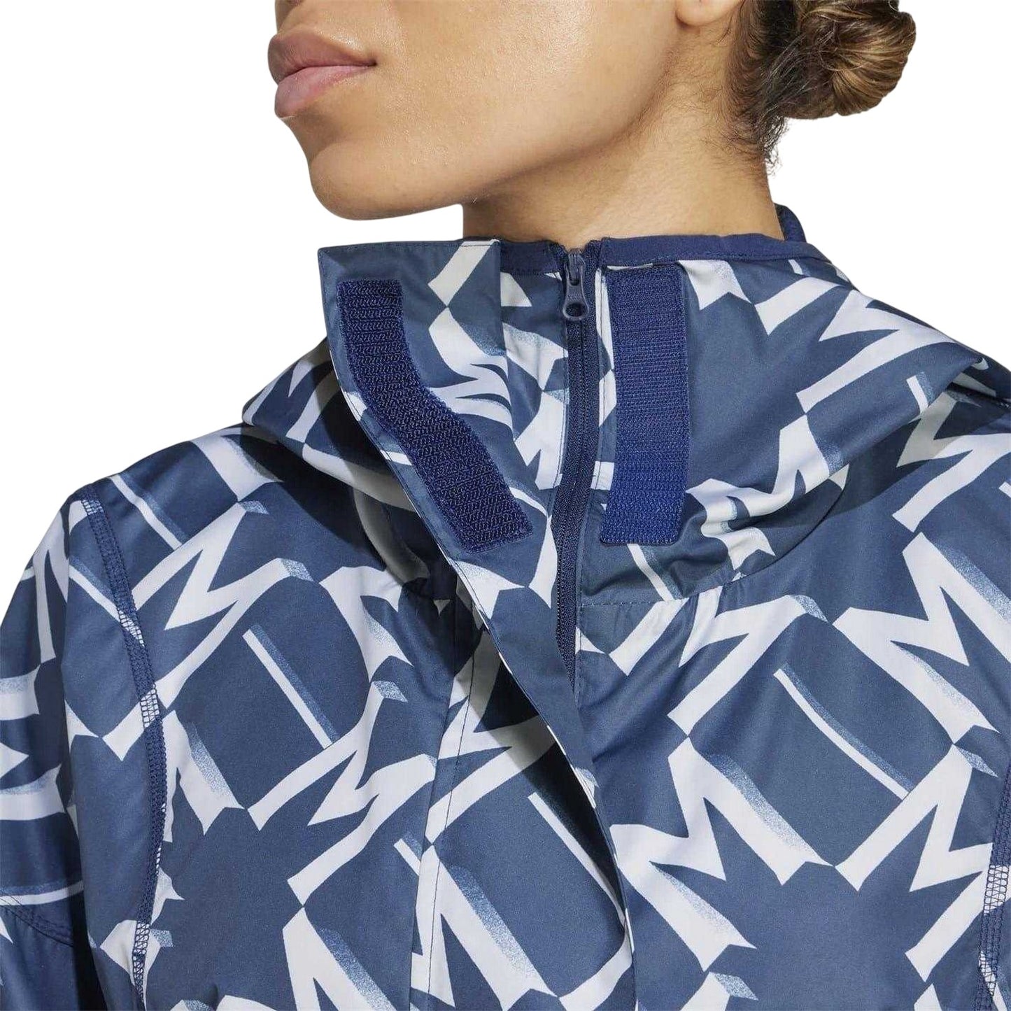 Night Indigo - Side - Adidas Womens-Ladies Manchester United Relaxed Fit Hooded Jacket
