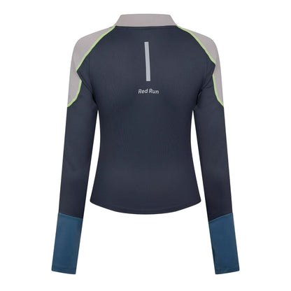 Charcoal - Back - Red Run Womens-Ladies Full Zip Technical Top
