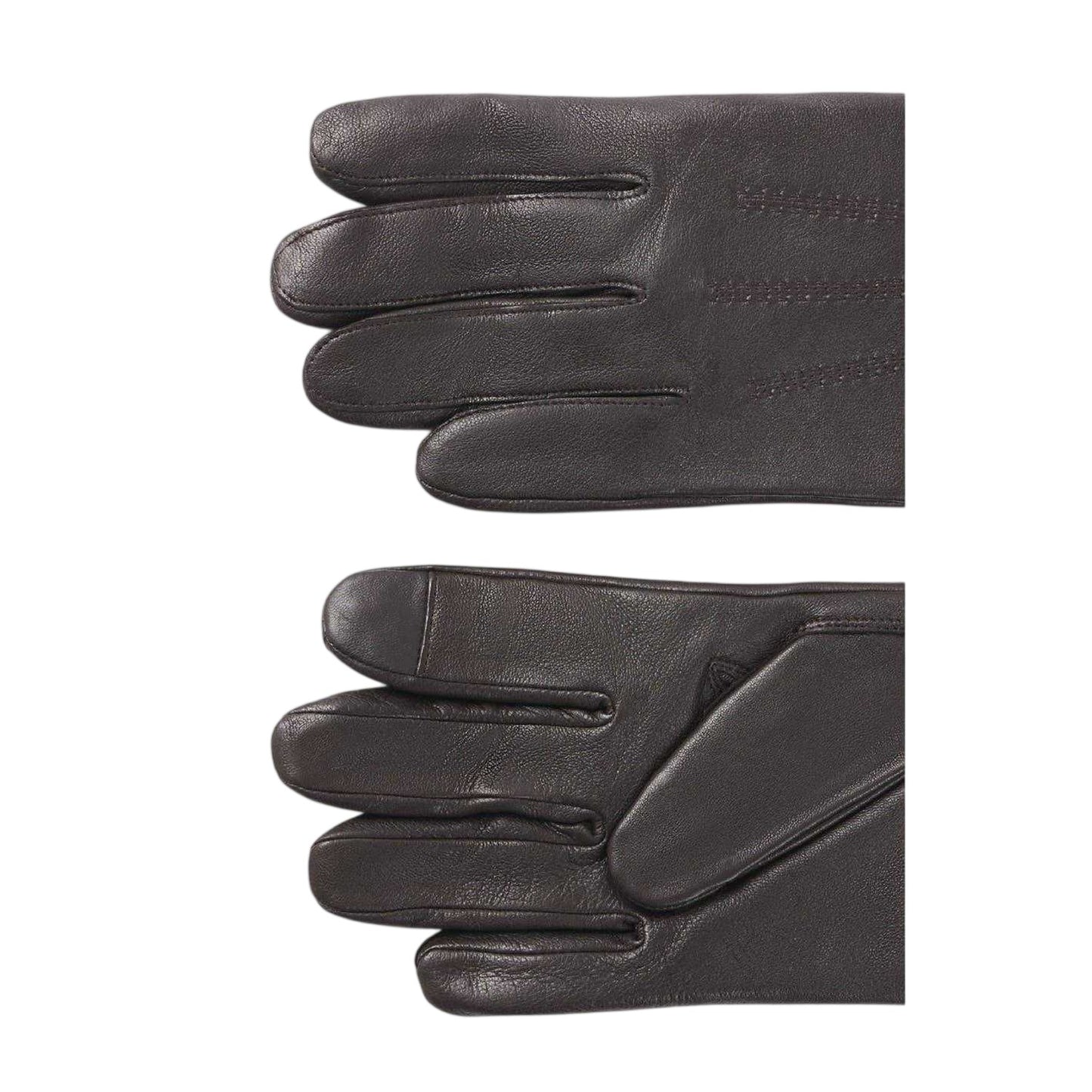 Medium Brown - Side - Boss Mens Hainz Me Fleece Leather Gloves
