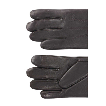 Medium Brown - Side - Boss Mens Hainz Me Fleece Leather Gloves