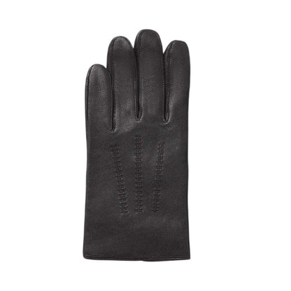 Medium Brown - Front - Boss Mens Hainz Me Fleece Leather Gloves