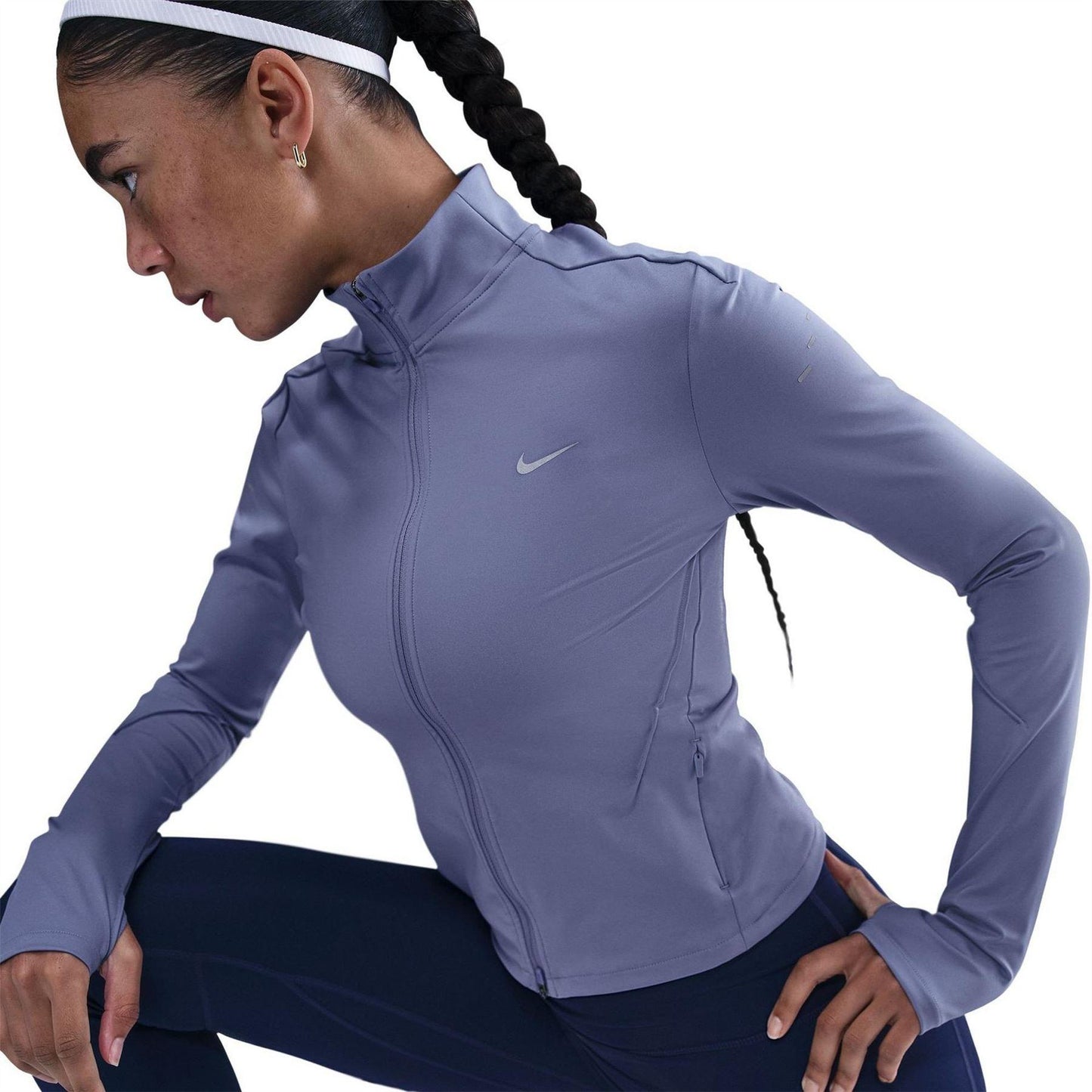 Indigo - Pack Shot - Nike Womens-Ladies Swift Slim Long-Sleeved Track Top