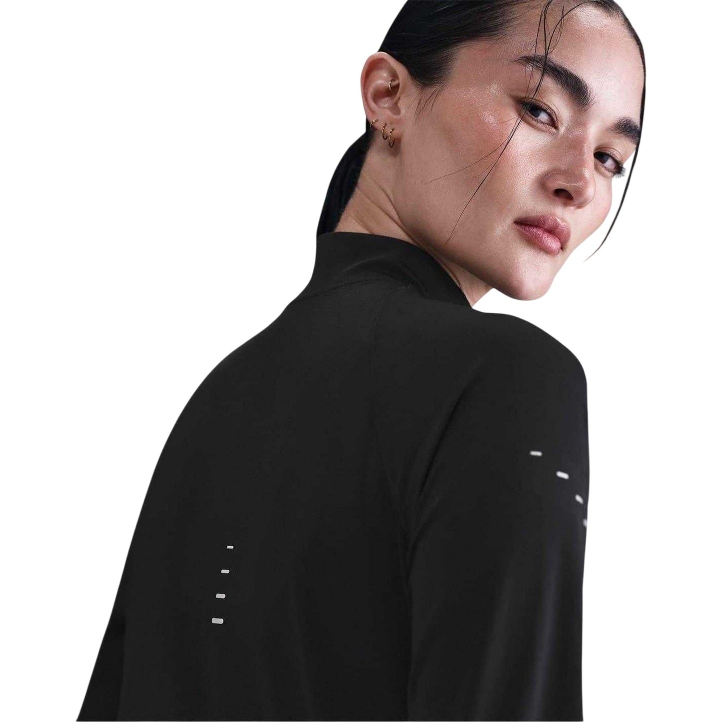 Black - Side - Nike Womens-Ladies Swift Slim Long-Sleeved Track Top