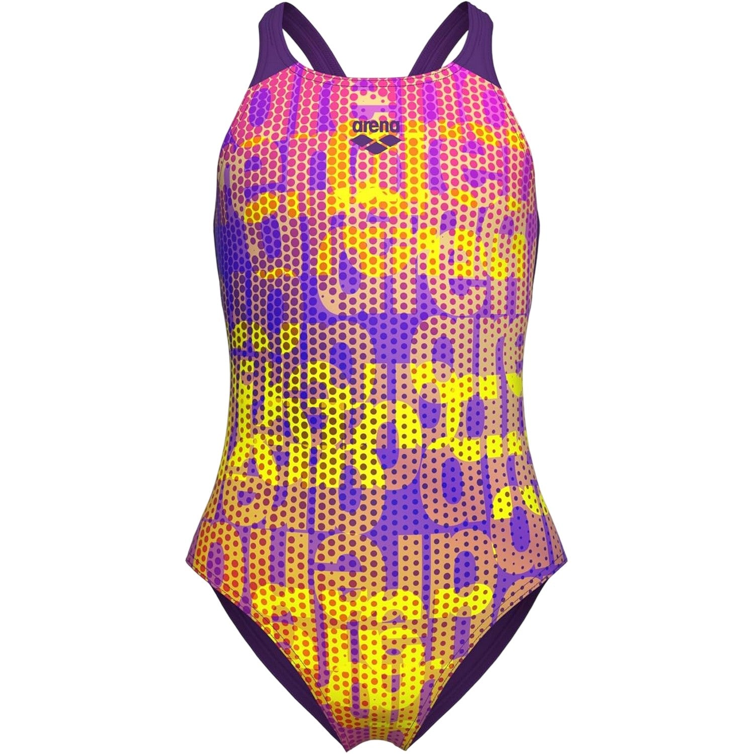 Purple - Front - Arena Girls Multi Colours One Piece Swimsuit