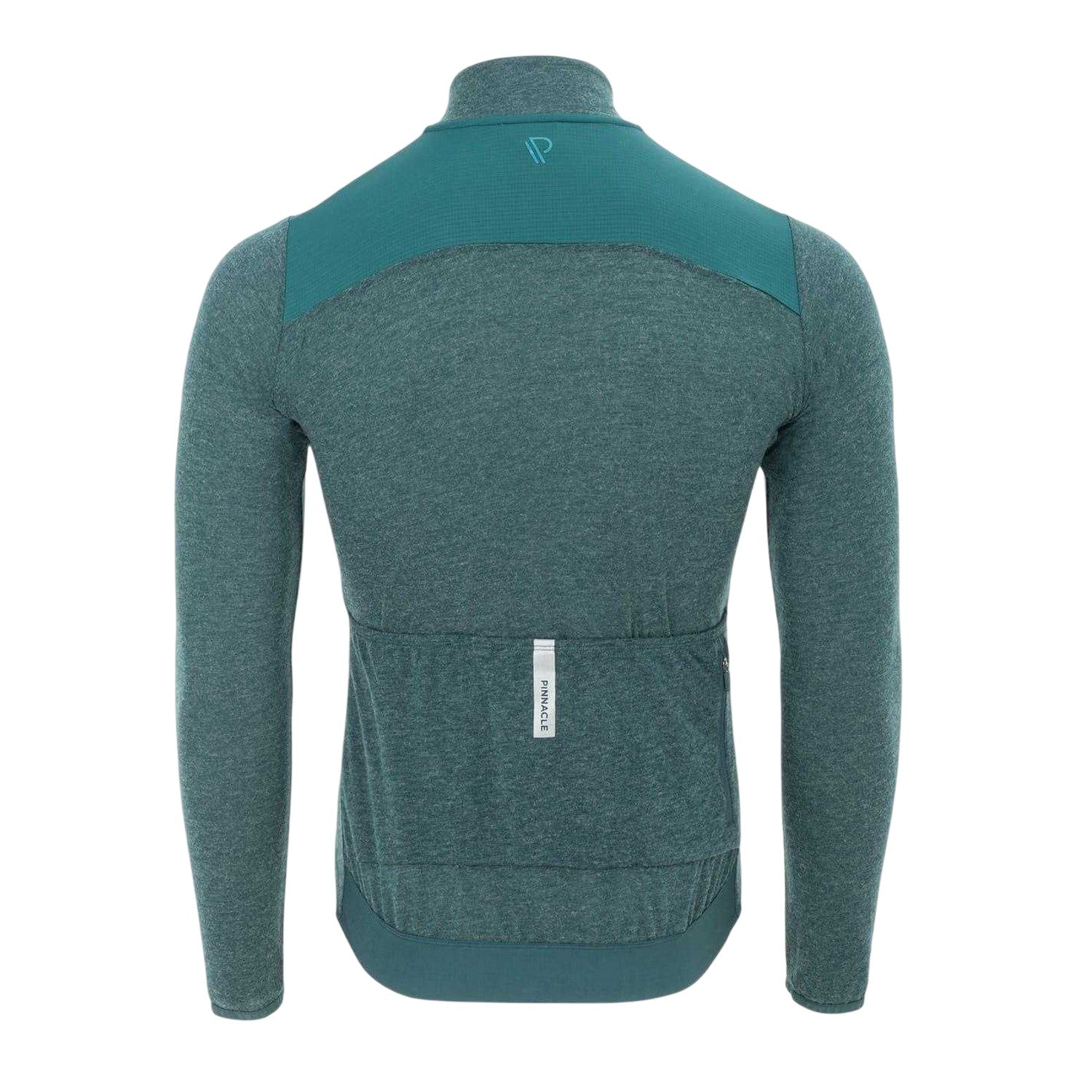 Green Marl - Back - Pinnacle Mens Merino Long-Sleeved Cycling Jersey