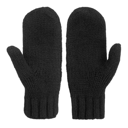 Black - Back - SoulCal Unisex Adult Cable Knit Mittens