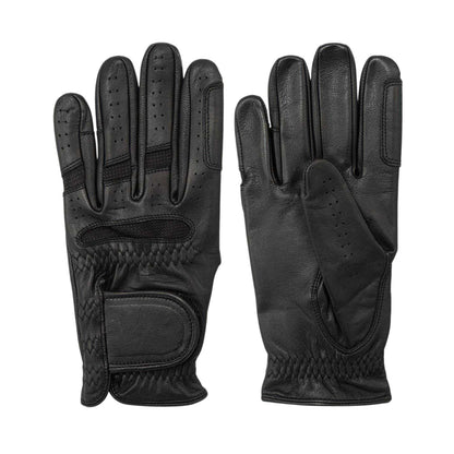 Black - Side - Requisite Womens-Ladies Leather Riding Gloves