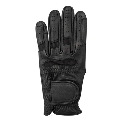 Black - Front - Requisite Womens-Ladies Leather Riding Gloves