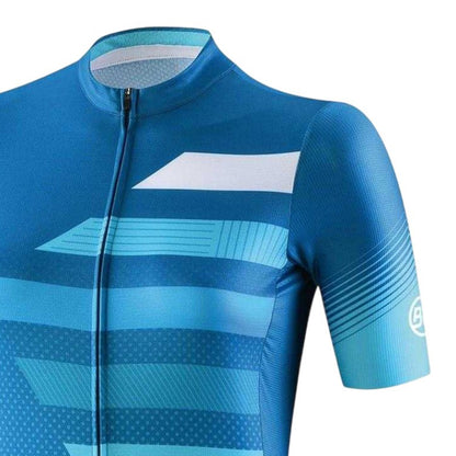 Turquoise - Side - Bicycle Line Womens-Ladies Tracy Short-Sleeved Cycling Jersey
