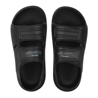 Black - Lifestyle - Slazenger Childrens-Kids Hook and Loop Sports Sandals