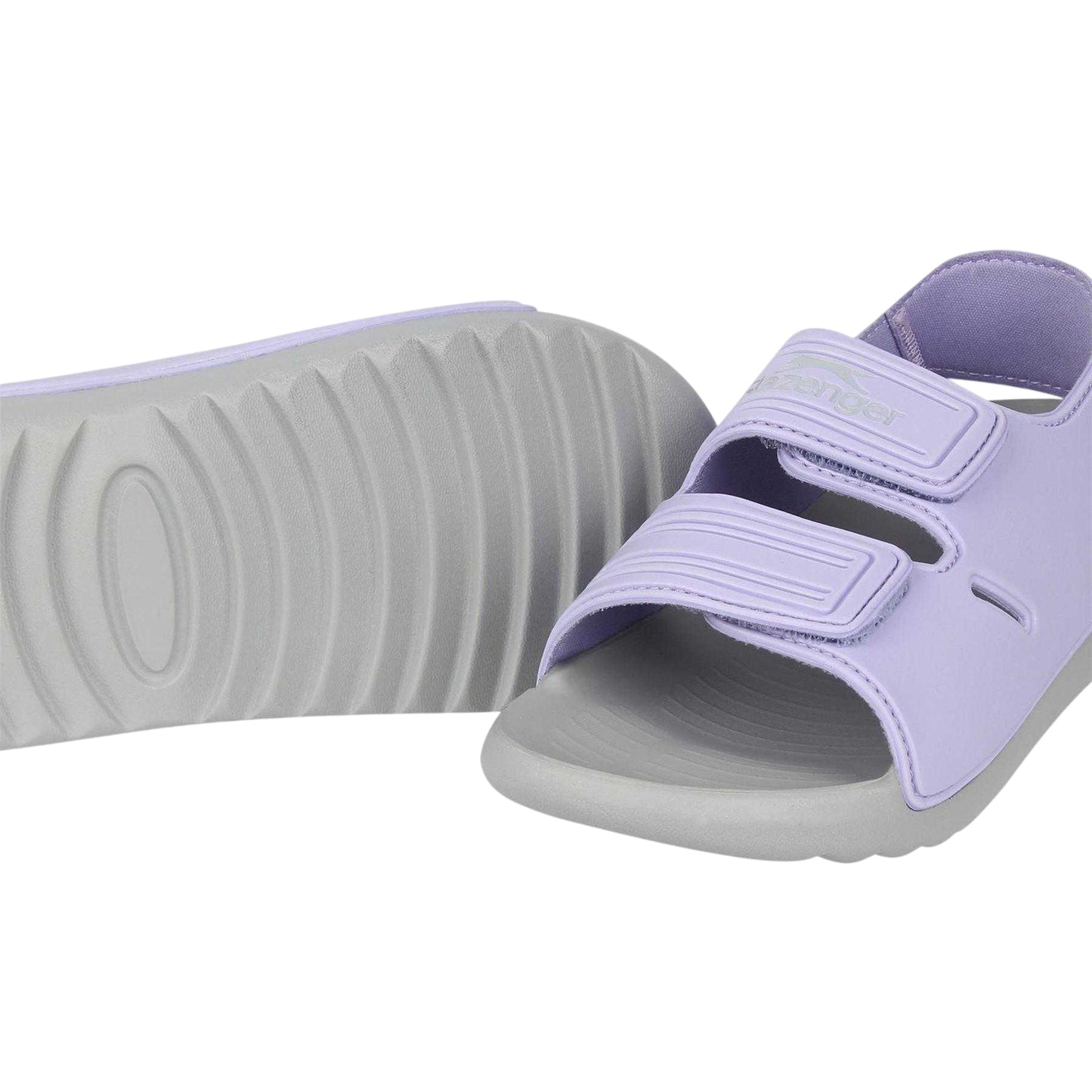 Purple - Side - Slazenger Childrens-Kids Hook and Loop Sports Sandals