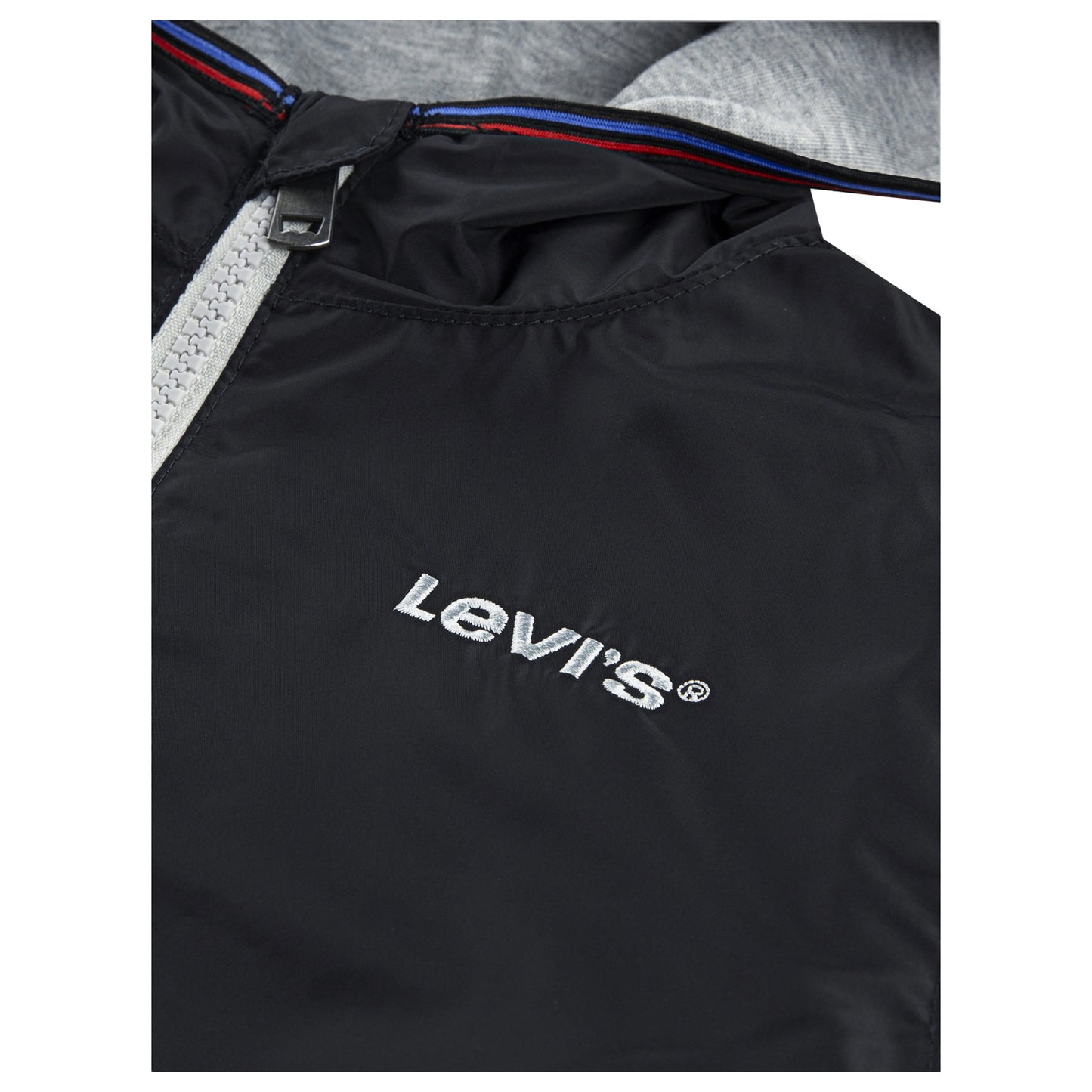 Jet Black - Side - Levis Childrens-Kids Logo Hooded Windbreaker