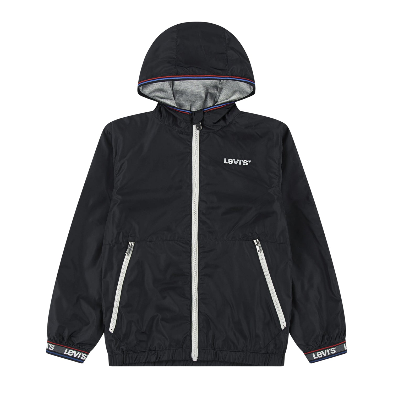 Jet Black - Front - Levis Childrens-Kids Logo Hooded Windbreaker