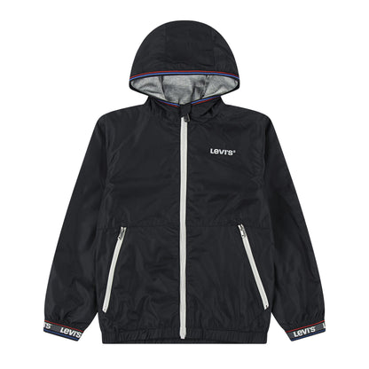 Jet Black - Front - Levis Childrens-Kids Logo Hooded Windbreaker
