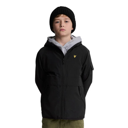 Jet Black - Side - Lyle & Scott Childrens-Kids Hooded Windbreaker
