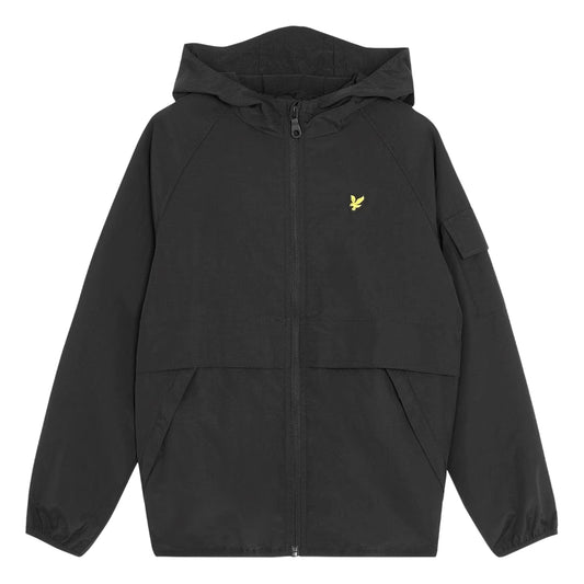 Jet Black - Front - Lyle & Scott Childrens-Kids Hooded Windbreaker