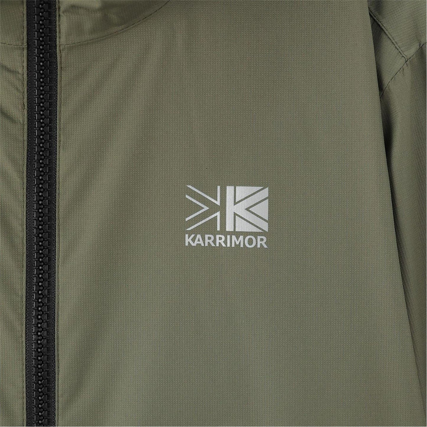 Khaki Green-Black - Side - Karrimor Childrens-Kids Sierra Hooded Waterproof Jacket