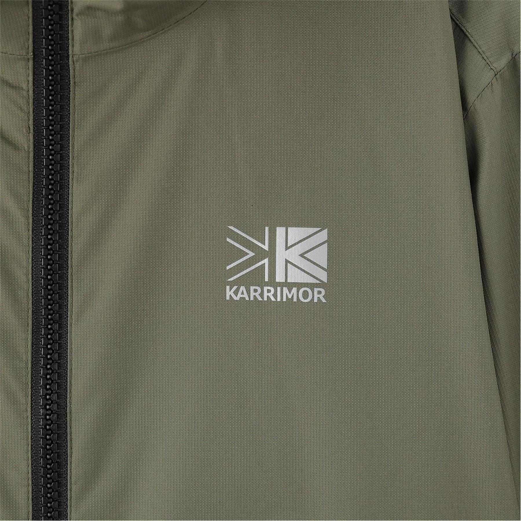 Khaki Green-Black - Side - Karrimor Childrens-Kids Sierra Hooded Waterproof Jacket