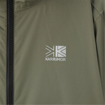 Khaki Green-Black - Side - Karrimor Childrens-Kids Sierra Hooded Waterproof Jacket
