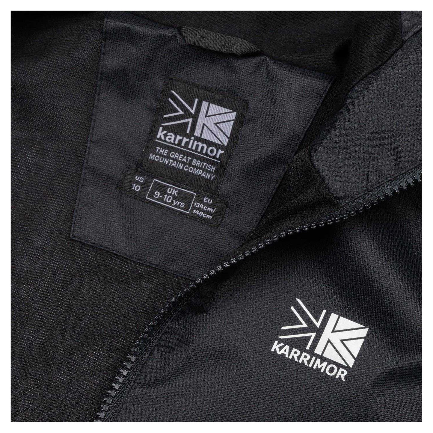 Black - Side - Karrimor Childrens-Kids Sierra Hooded Waterproof Jacket
