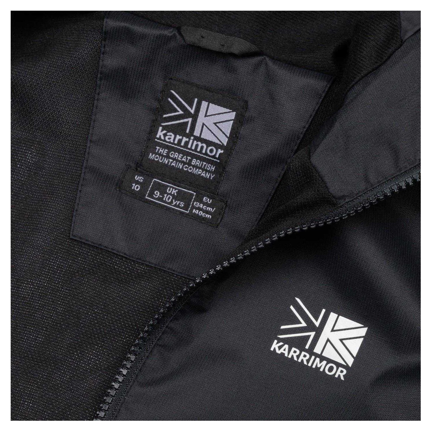 Black - Side - Karrimor Childrens-Kids Sierra Hooded Waterproof Jacket