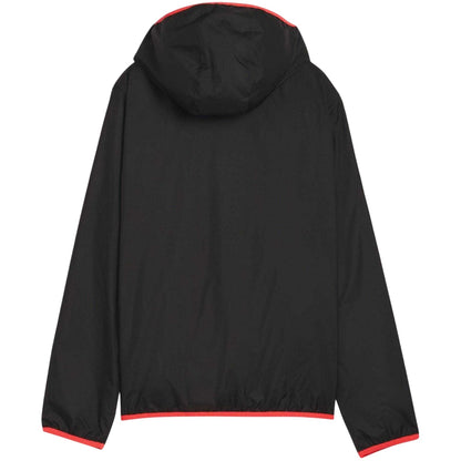 Black-Orange - Back - Puma Childrens-Kids Lightweight Windbreaker