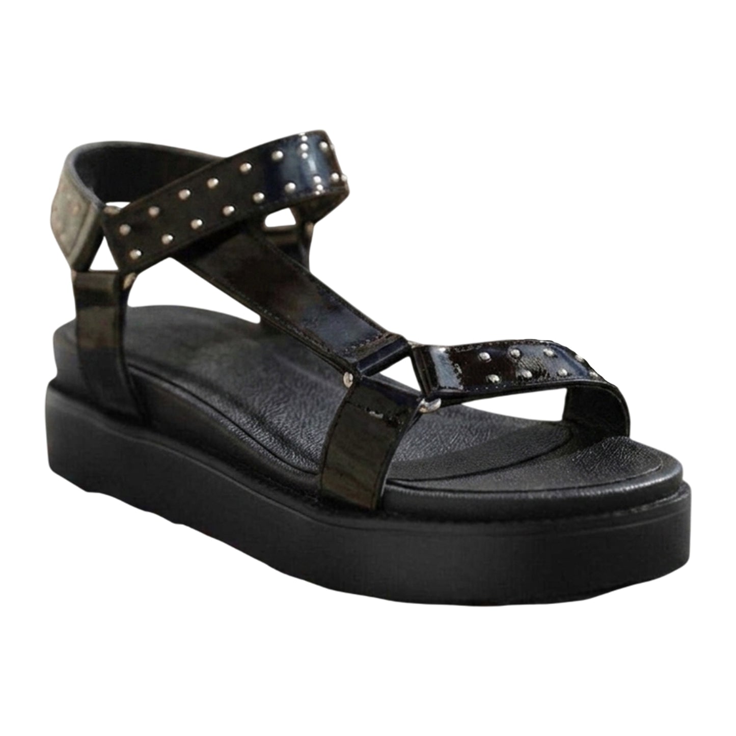 Black - Side - Where´s That From Womens-Ladies Studded Platform Sandals