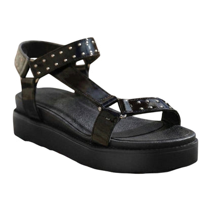 Black - Side - Where´s That From Womens-Ladies Studded Platform Sandals