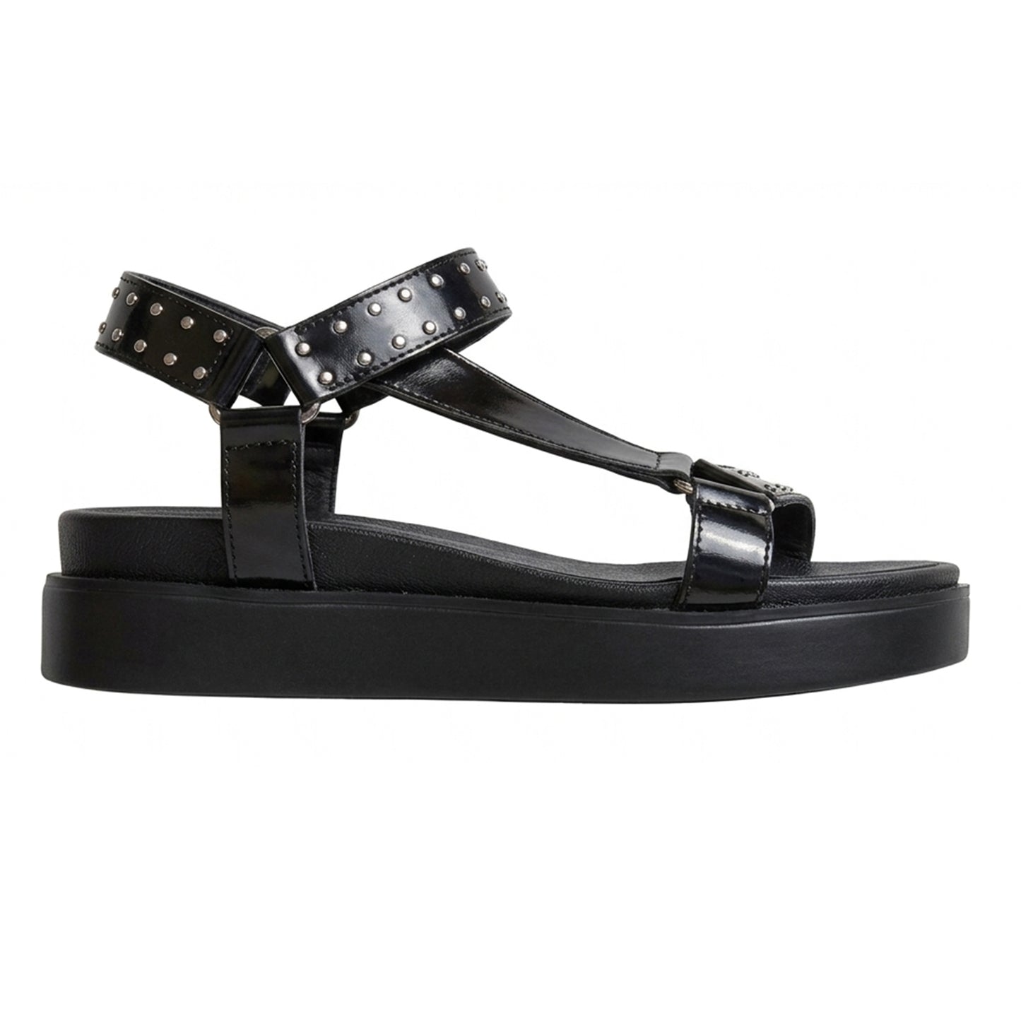 Black - Front - Where´s That From Womens-Ladies Studded Platform Sandals