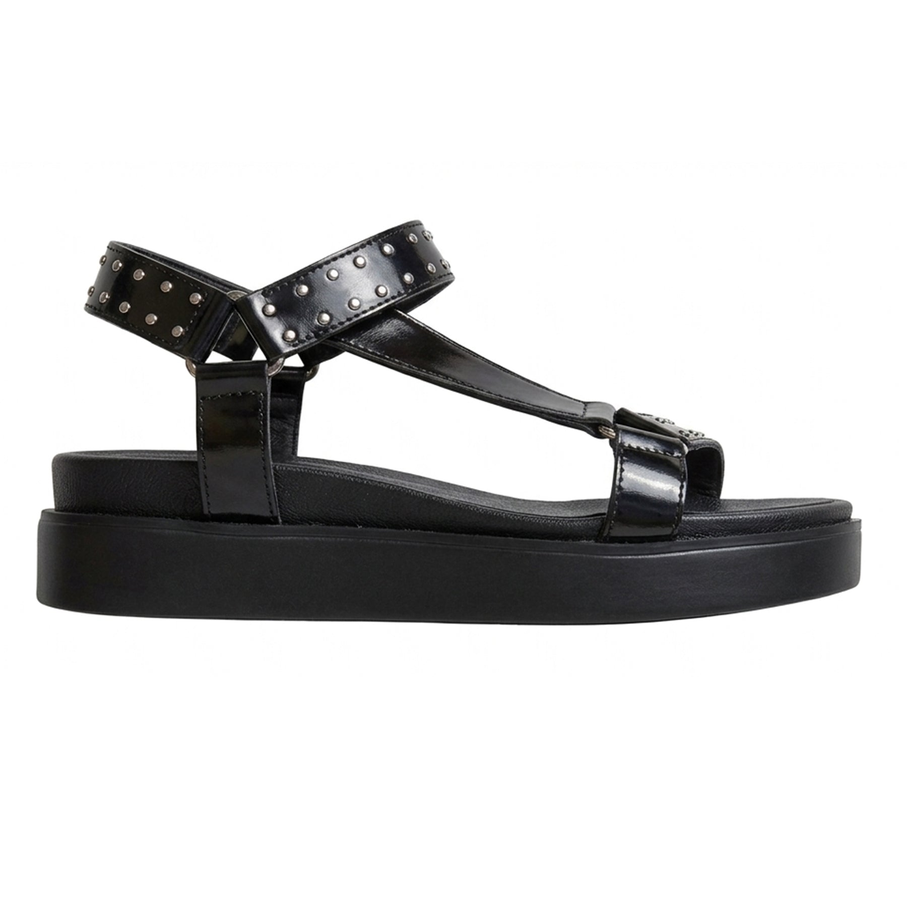 Black - Front - Where´s That From Womens-Ladies Studded Platform Sandals