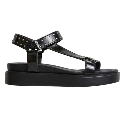Black - Front - Where´s That From Womens-Ladies Studded Platform Sandals