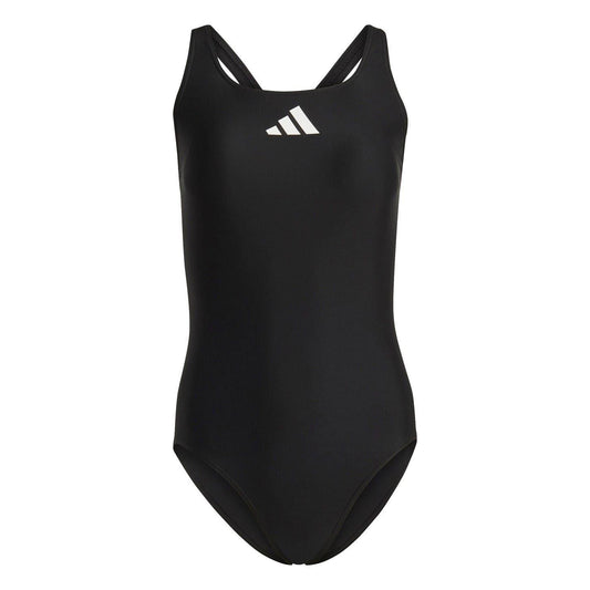 Black - Front - Adidas Womens-Ladies Logo One Piece Swimsuit