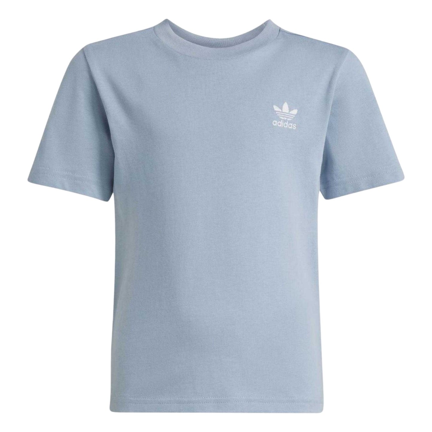 Blue - Back - Adidas Childrens-Kids Logo Cotton T-Shirt & Shorts Set