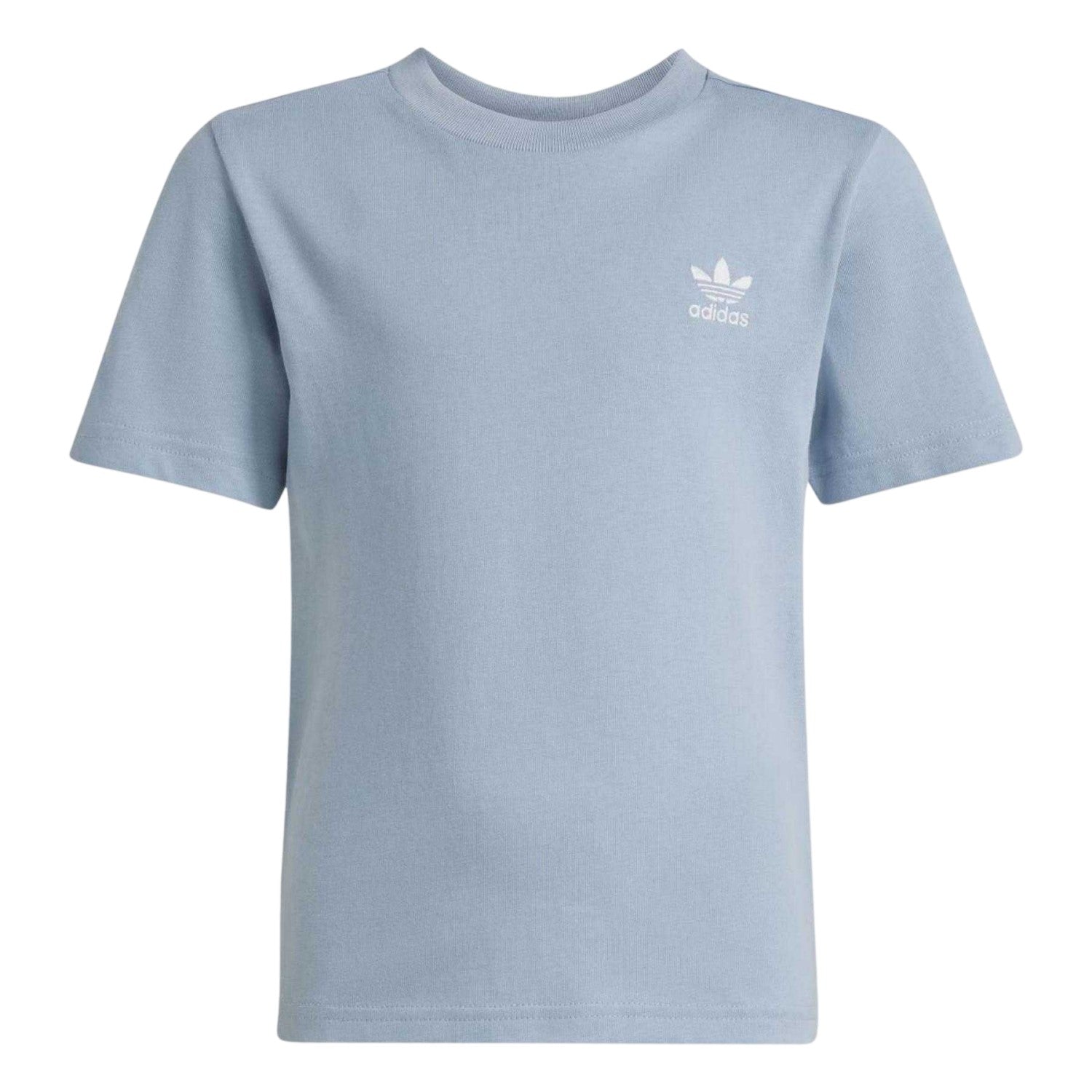 Blue - Back - Adidas Childrens-Kids Logo Cotton T-Shirt & Shorts Set