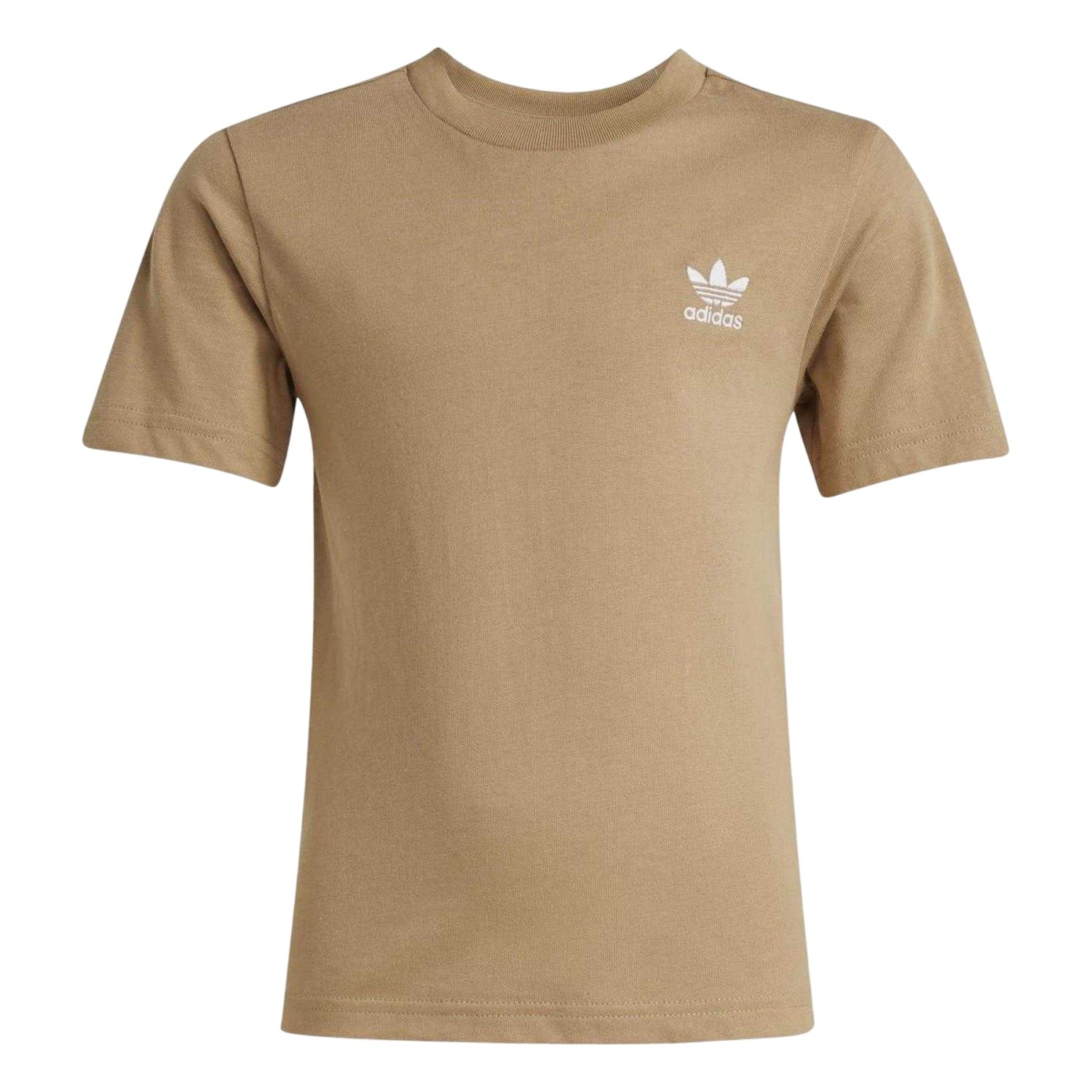Brown - Back - Adidas Childrens-Kids Logo Cotton T-Shirt & Shorts Set