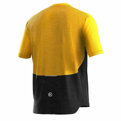 Black-Yellow - Back - Bicycle Line Mens Sentiero Short-Sleeved Cycling Jersey