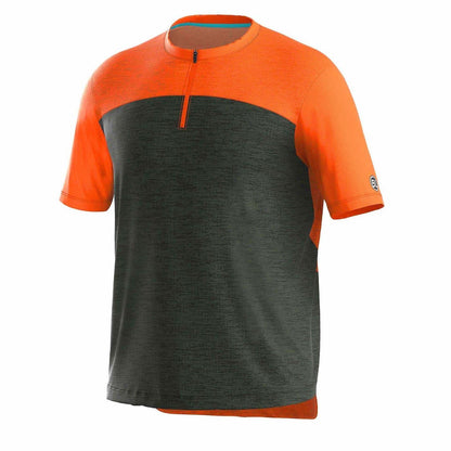Dark Green-Orange - Front - Bicycle Line Mens Sentiero Short-Sleeved Cycling Jersey