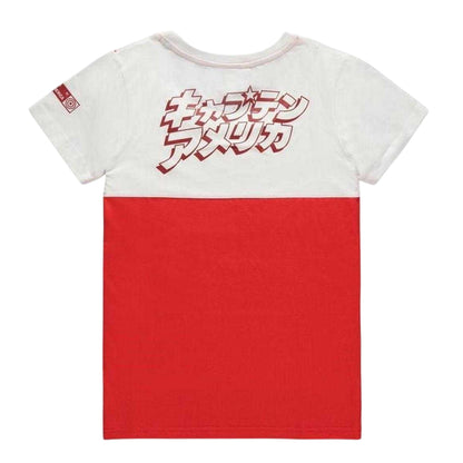 Red-White - Back - Captain America Womens-Ladies Japanese T-Shirt
