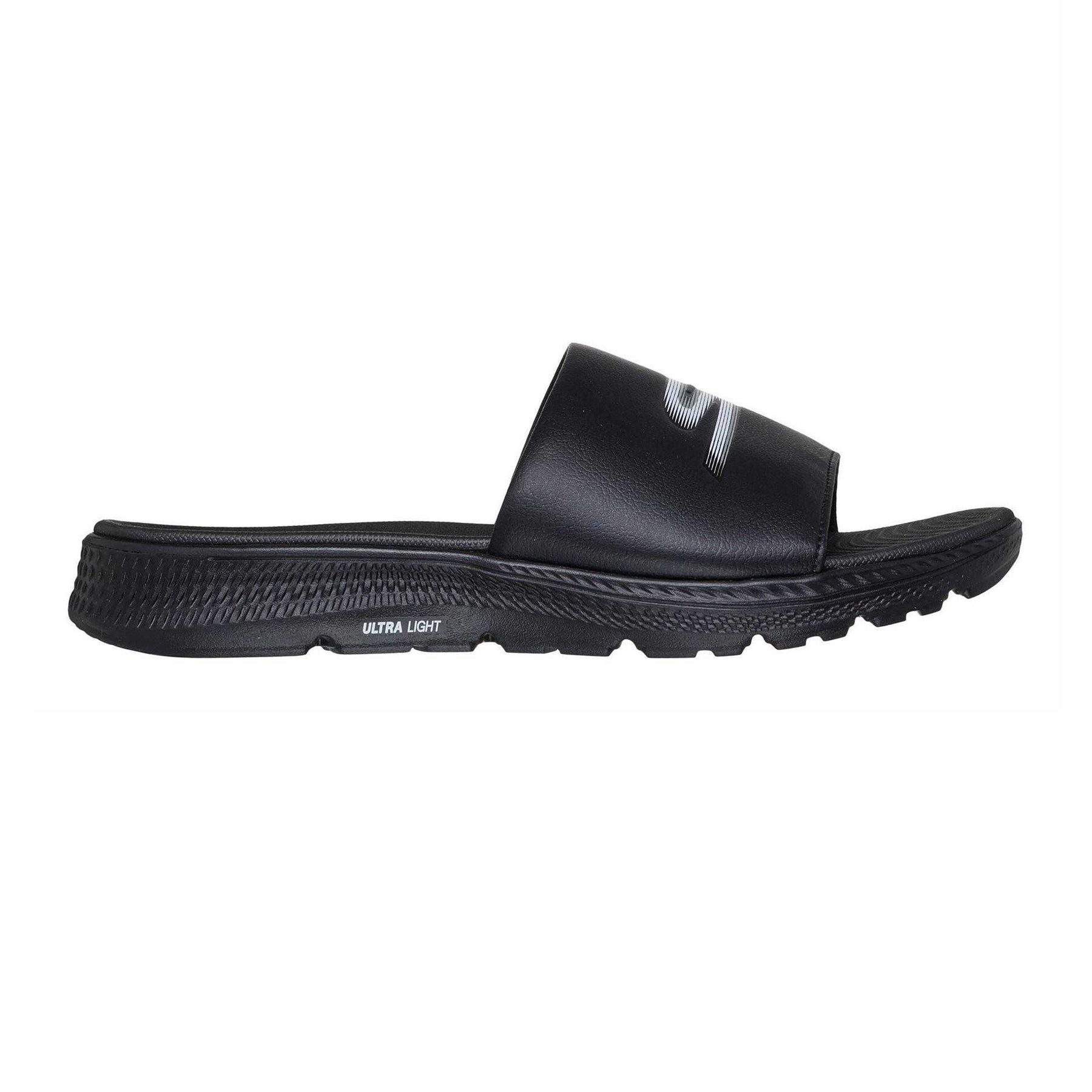 Black - Front - Skechers Mens Go Run Consistent Sliders