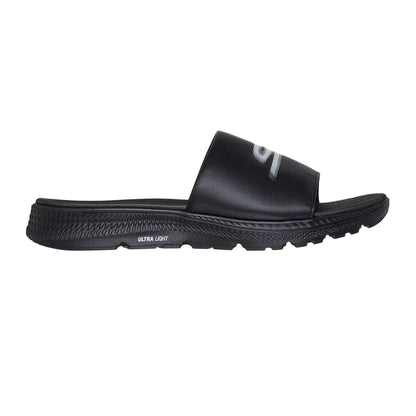 Black - Front - Skechers Mens Go Run Consistent Sliders
