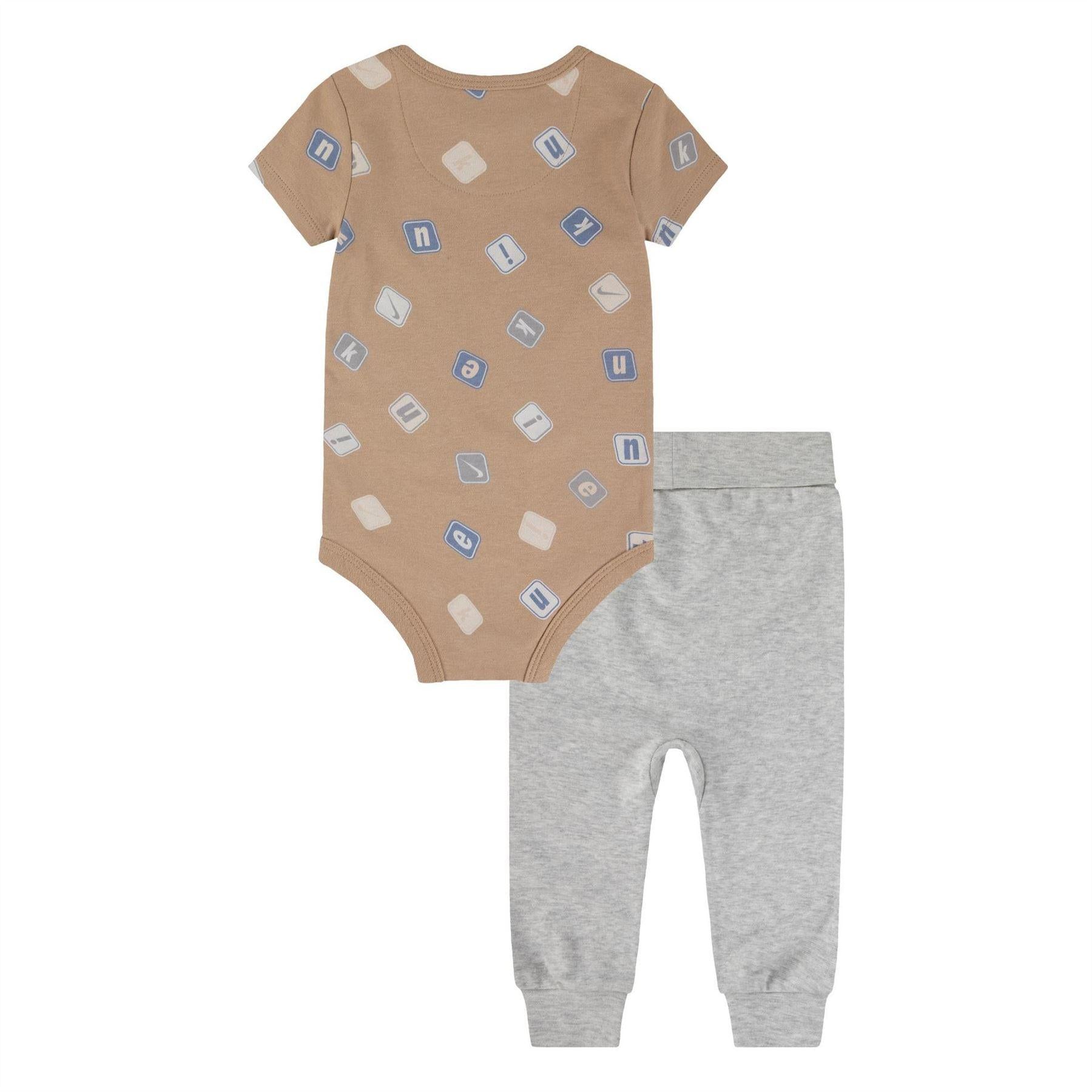 Grey Heather - Back - Nike Baby All-Over Print Bodysuit Set