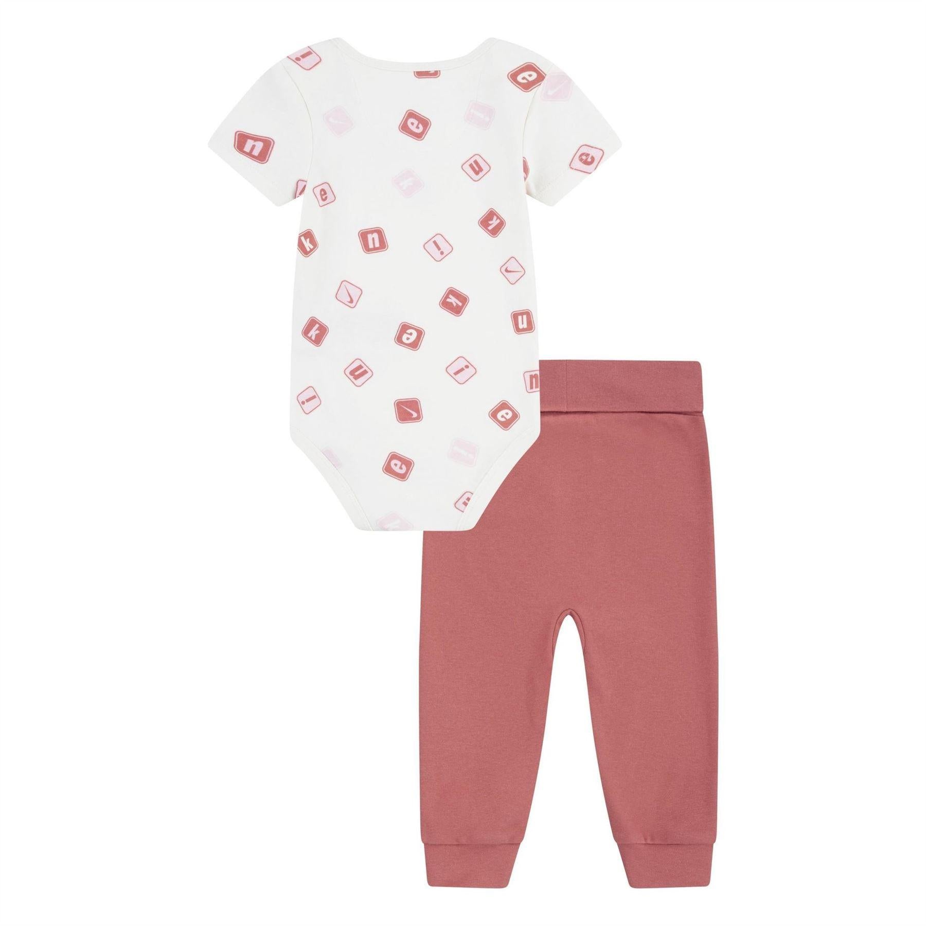 Red - Back - Nike Baby All-Over Print Bodysuit Set