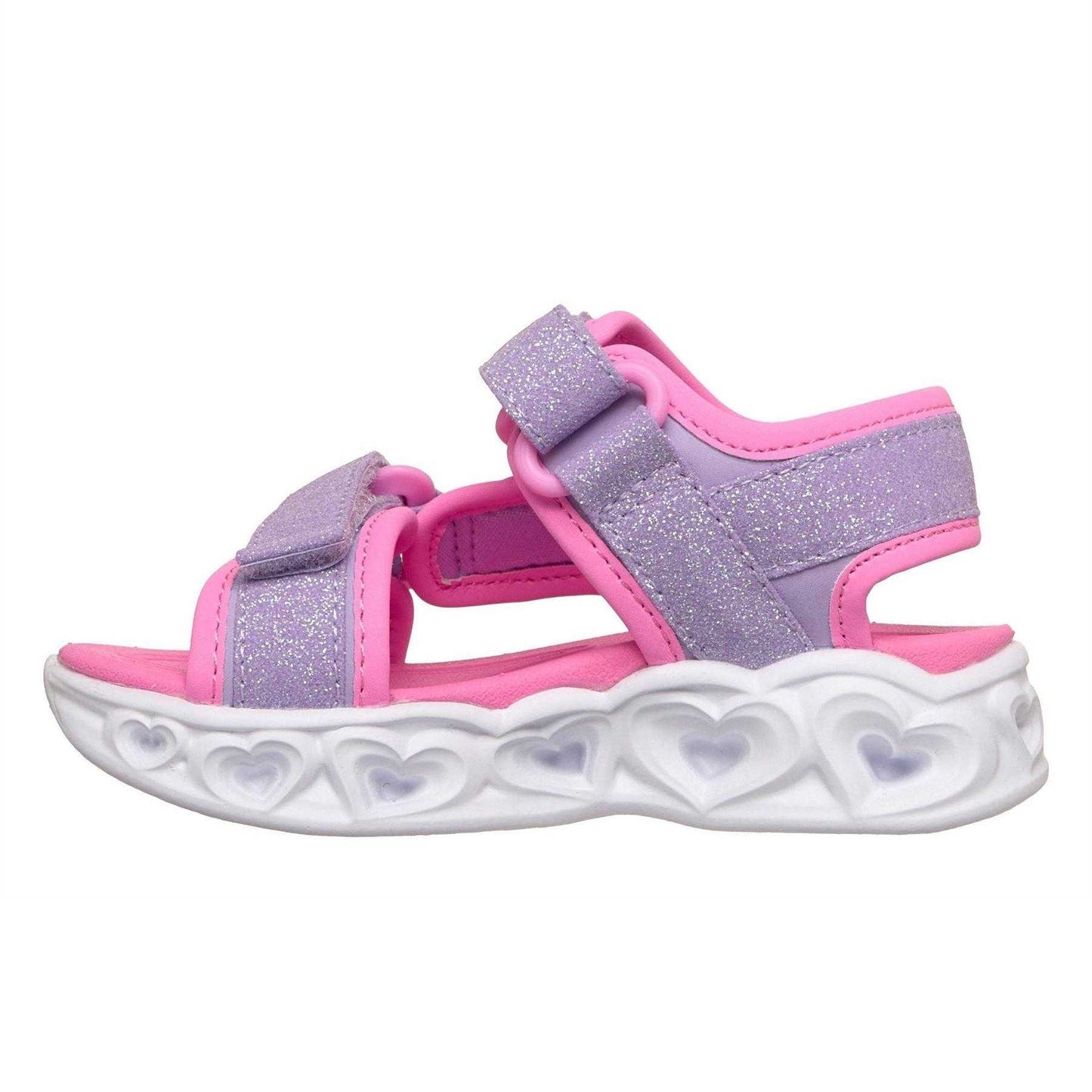 Lavender-Pink - Back - Skechers Girls Heart Lights Sandals