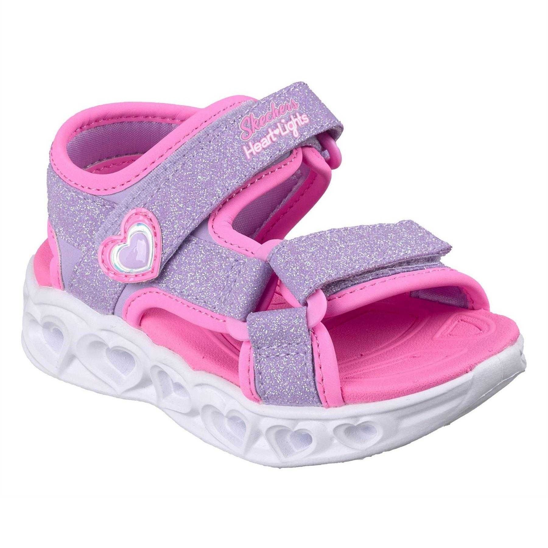 Lavender-Pink - Lifestyle - Skechers Girls Heart Lights Sandals