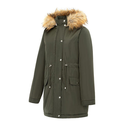 Khaki Green - Side - Miso Womens-Ladies Hooded Full Zip Parka