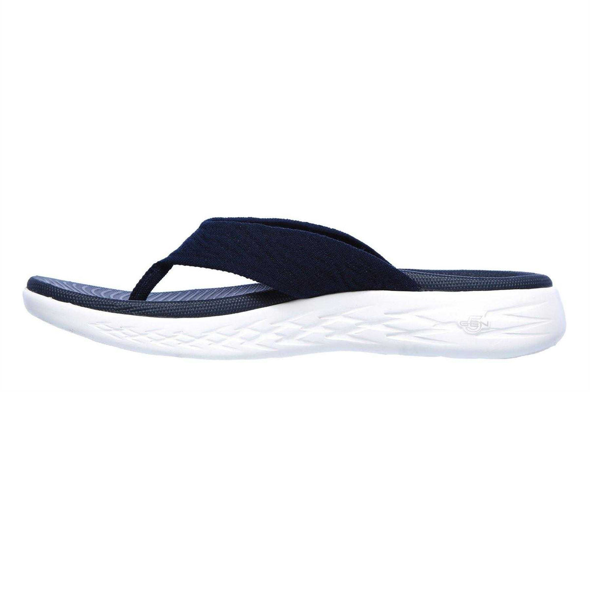 Navy - Back - Skechers Womens-Ladies Moulded Footbed Flip Flops