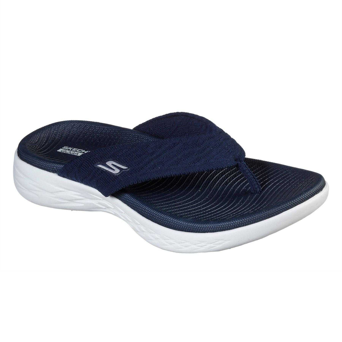 Navy - Lifestyle - Skechers Womens-Ladies Moulded Footbed Flip Flops