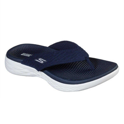 Navy - Lifestyle - Skechers Womens-Ladies Moulded Footbed Flip Flops