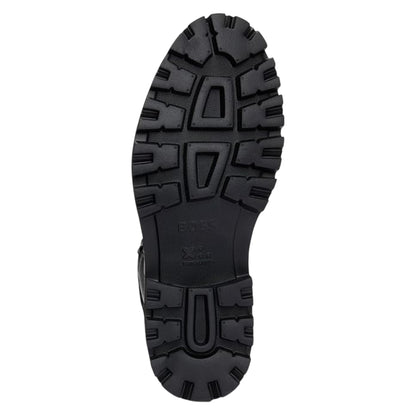 Black - Lifestyle - Boss Mens Leather Faux Fur Lined Sandals